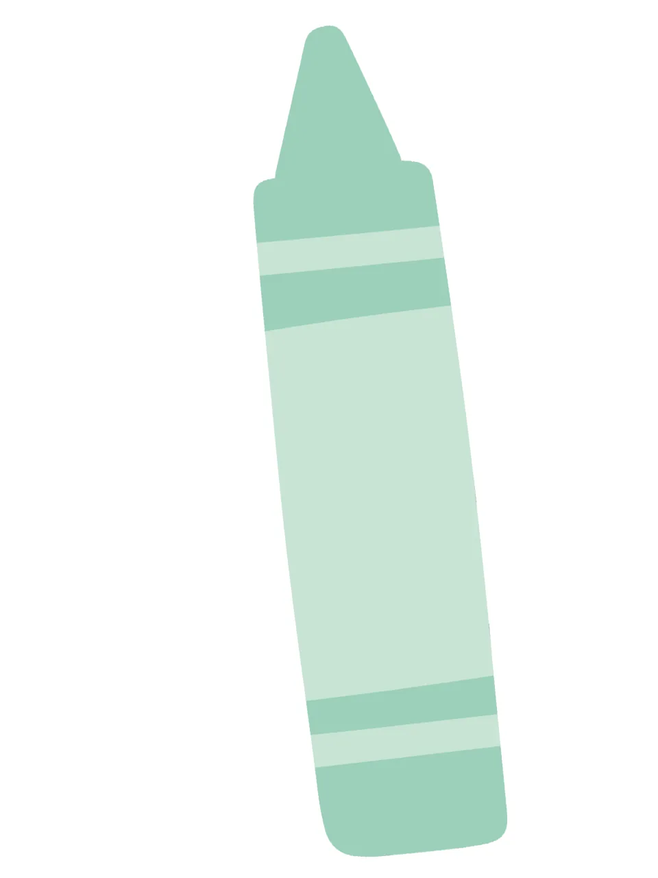 Mint green crayon cutout for the coffee-themed bulletin board, shown beside the apple in the display example