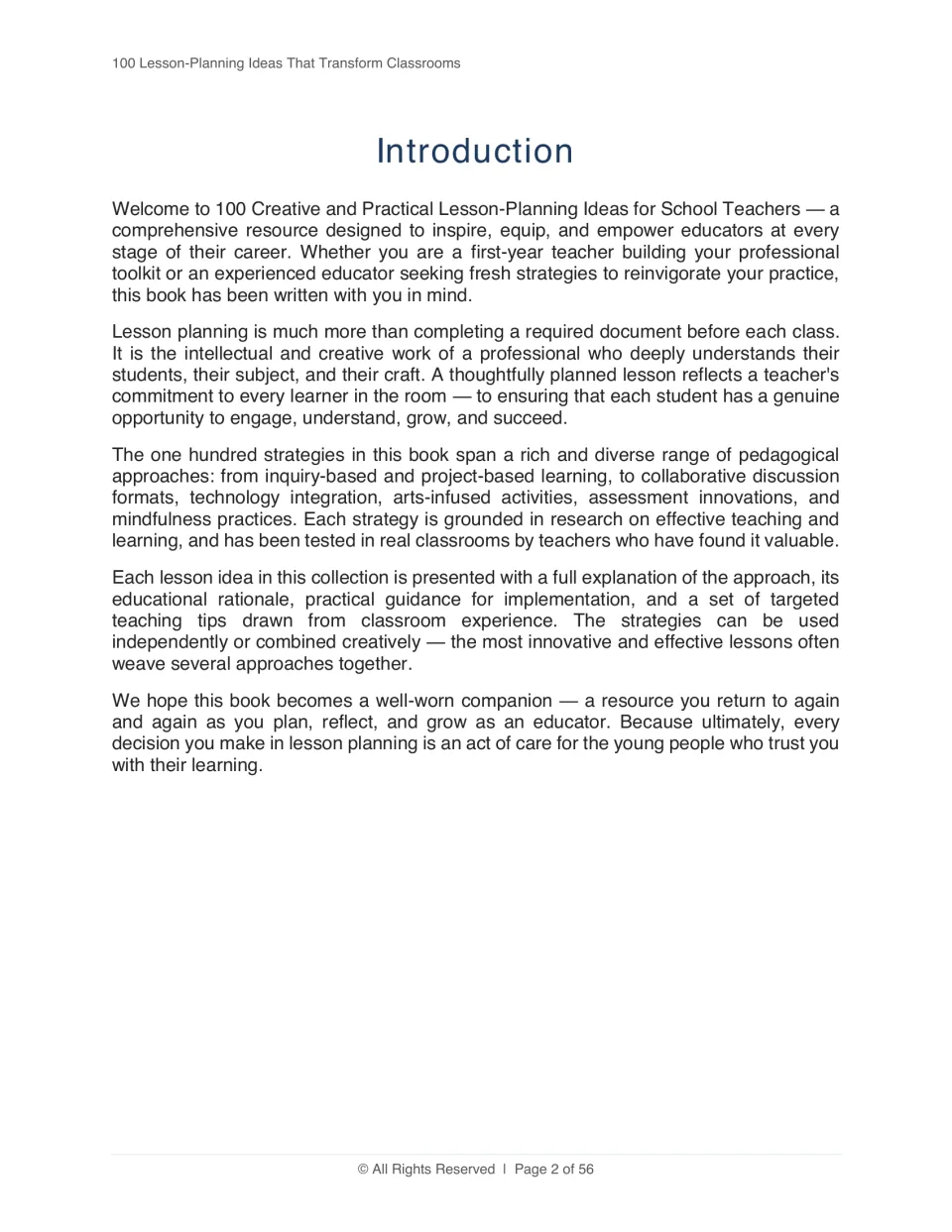 Introduction to the strategy book, explaining its audience, teaching approaches, and implementation guidance