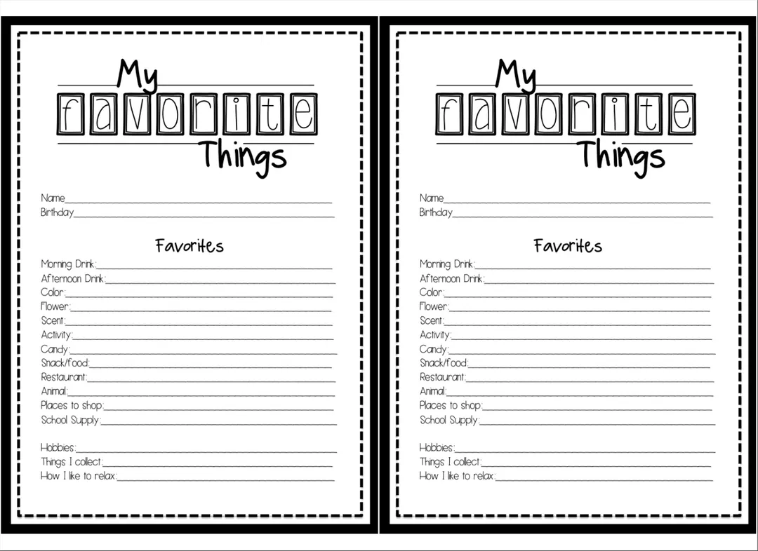 Teacher Favorite Things Form – Staff Appreciation – cover