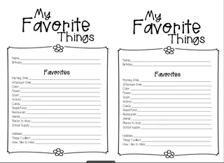 Teacher Favorite Things Form – Staff Appreciation – sample page 4