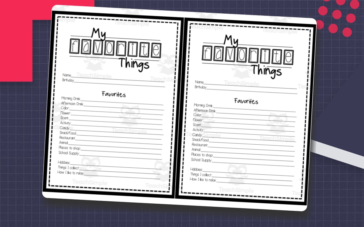 Teacher Favorite Things Form – Staff Appreciation preview: A name-and-birthday fill-in field