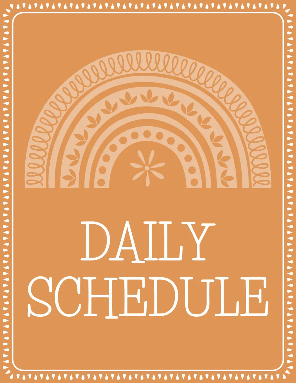 Binder front cover labeled 'Daily Schedule' for organizing planning documents in the editable binder set
