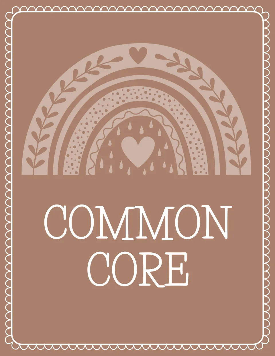 Binder front cover labeled 'Common Core' for organizing teaching resources in the editable binder set