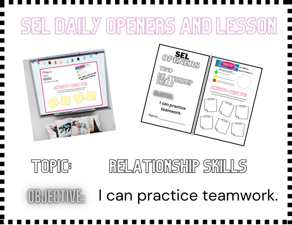 SEL resource cover introducing relationship skills and the objective, "I can practice teamwork."