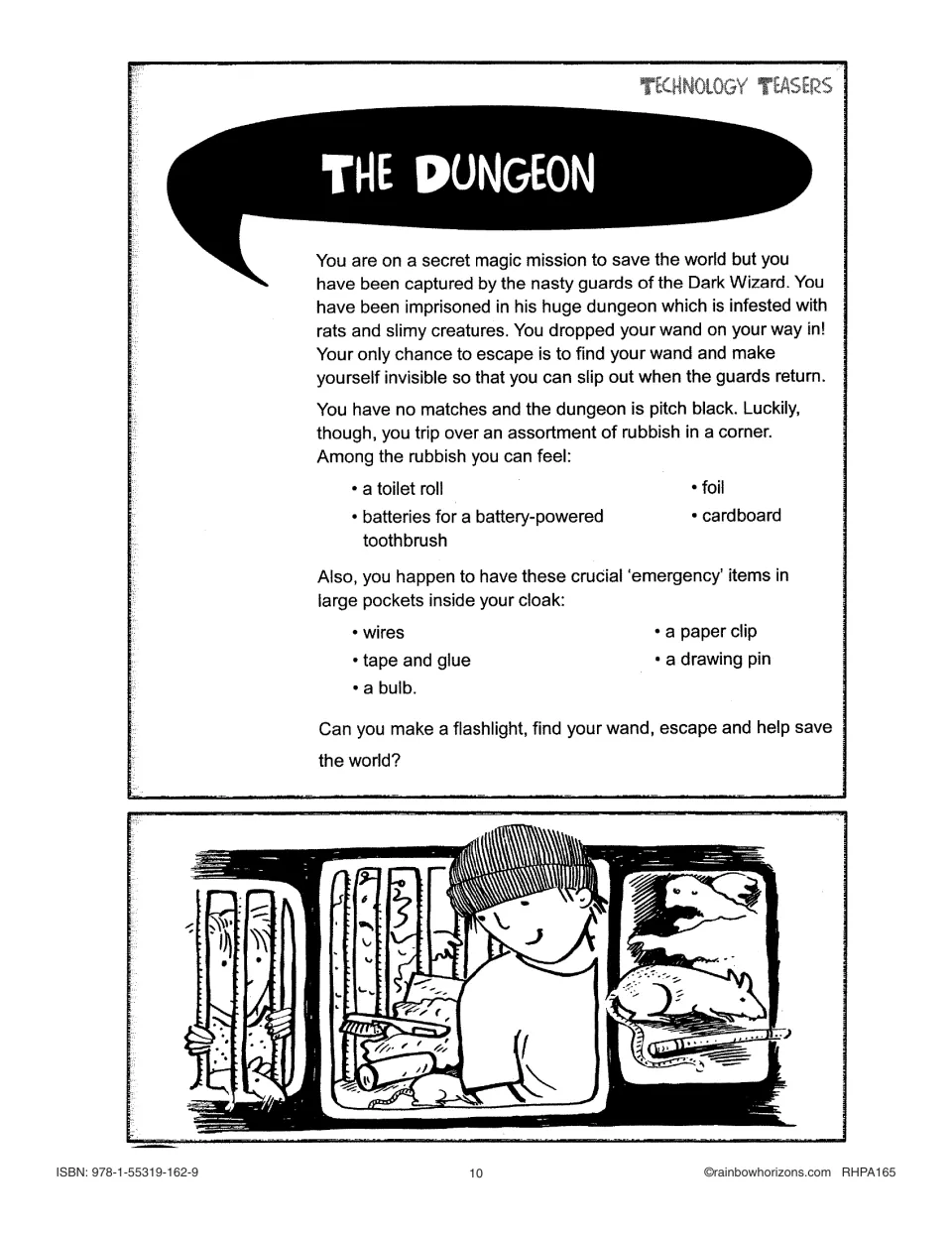 The Dungeon student challenge: make a flashlight from a toilet roll, foil and a bulb to escape a dark dungeon
