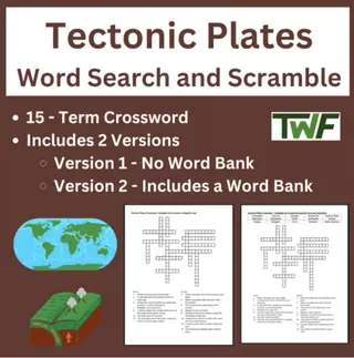 Tectonic Plates Crossword Puzzle Review Activity – cover