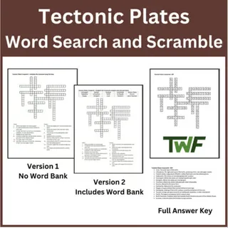 Tectonic Plates Crossword Puzzle Review Activity – preview