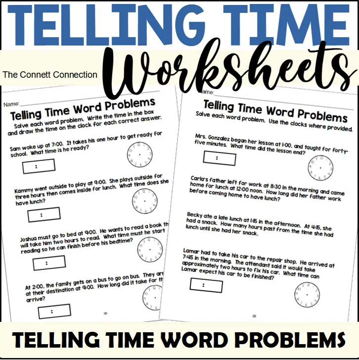Telling Time Word Problems – cover