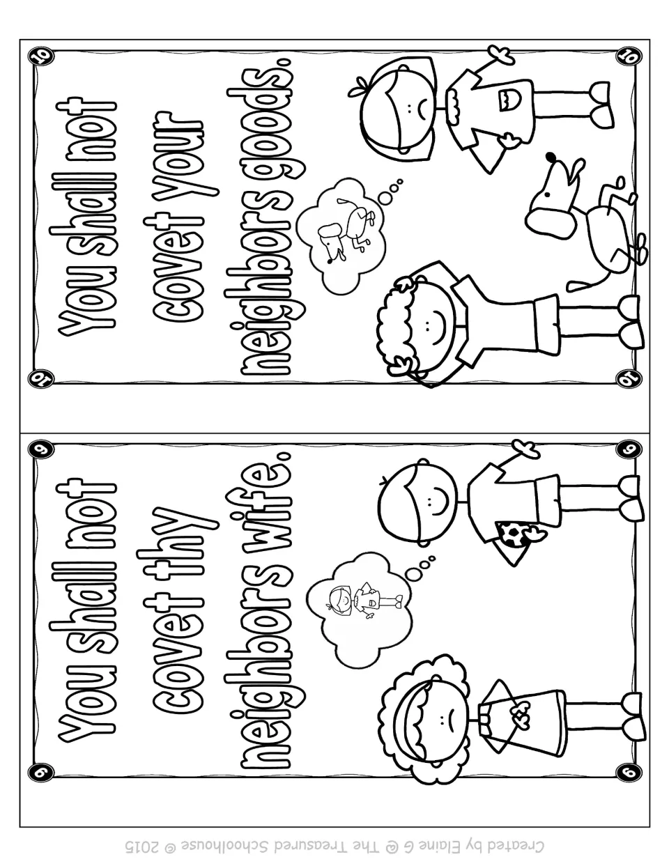 Big kids coloring booklet commandments 9–10: do not covet your neighbor's wife or your neighbor's goods