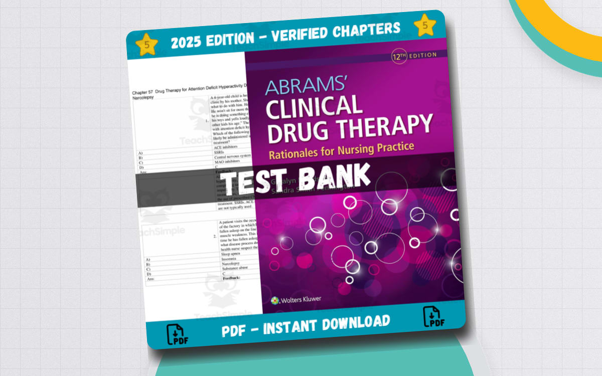 Test Bank Abrams Clinical Drug Therapy Rationales for Nursing Practice preview