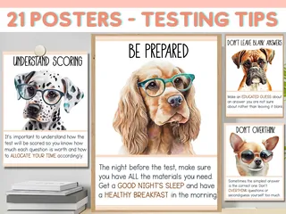 Motivational Testing Posters – 21 Dog-Themed Tips – cover