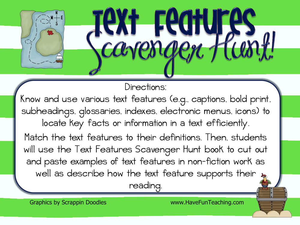 Text Features Scavenger Hunt Activity teaching resource preview