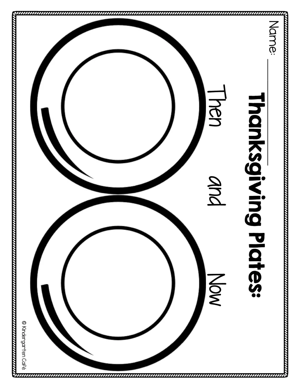 Thanksgiving Plates Then and Now: students compare past and present holiday meals using a Then plate and a Now plate