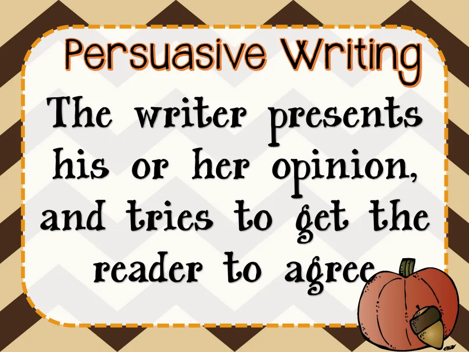 Definition card: in persuasive writing the writer presents his or her opinion and tries to get the reader to agree