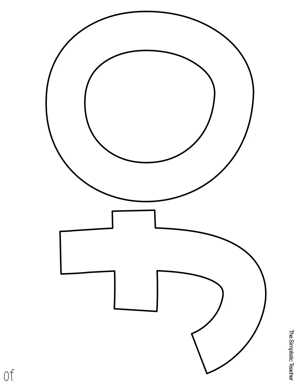 Outline cutout letters O and F for the word “of” in the Thanksgiving display phrase “LLOTS of Thankful Llamas”