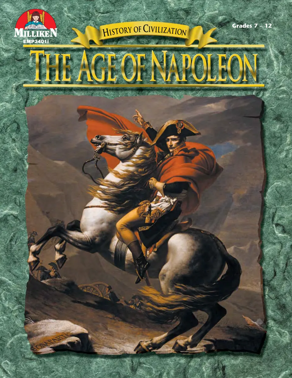 The Age of Napoleon cover, History of Civilization, Grades 7–12, with a painting of Napoleon on horseback