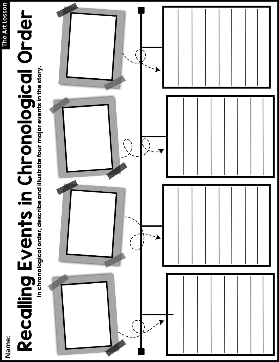 Recalling Events in Chronological Order activity asks students to describe and illustrate four major story events.