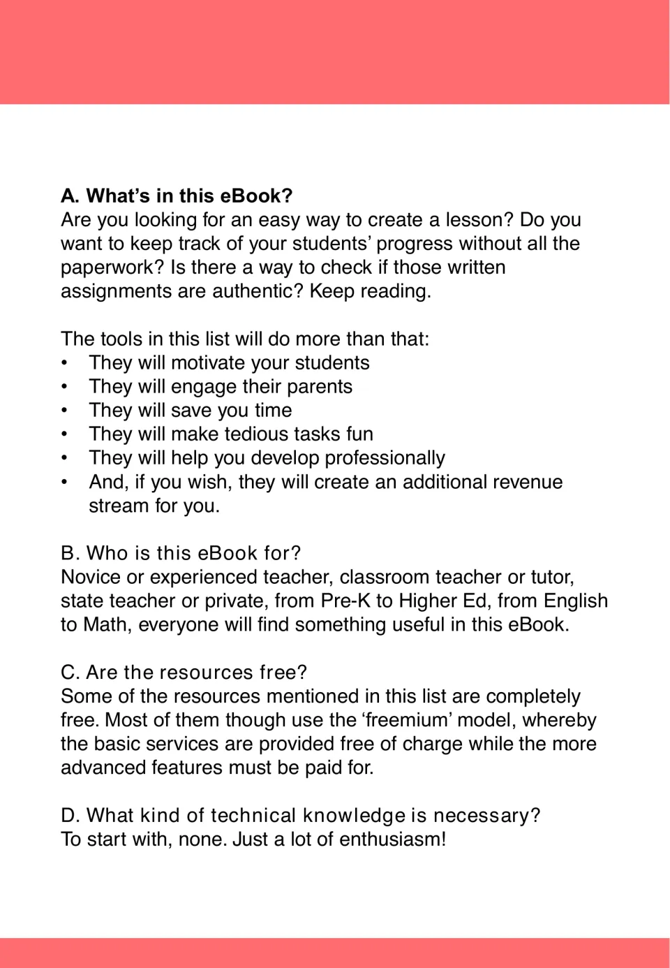eBook introduction answering what is inside, who it is for, whether the resources are free and what tech skills are needed