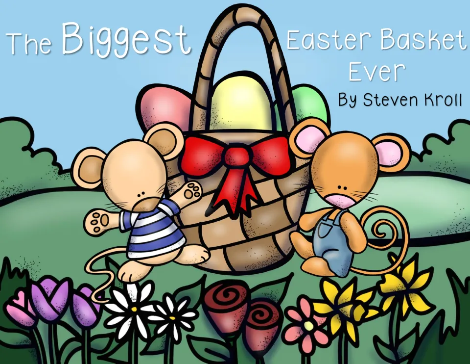 Reading packet cover for The Biggest Easter Basket Ever by Steven Kroll, showing two mice beside a basket