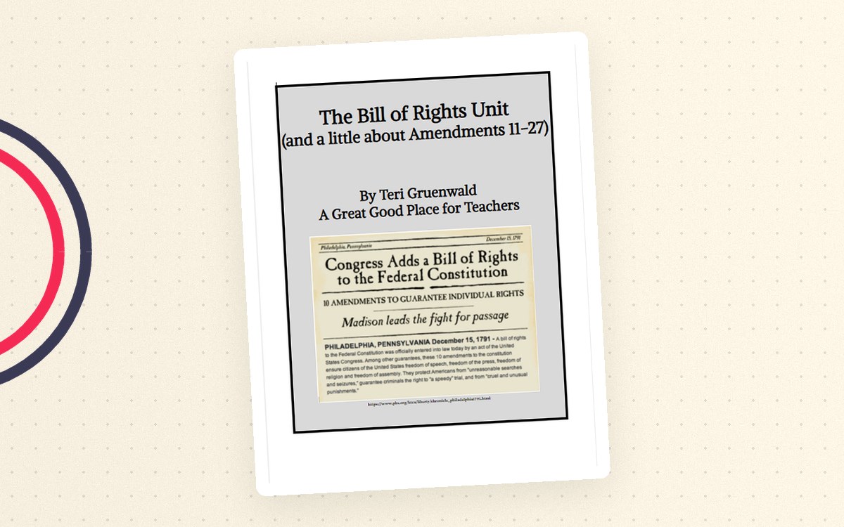 The Bill of Rights Unit (and a Little About Amendments 11-27) teaching resource preview