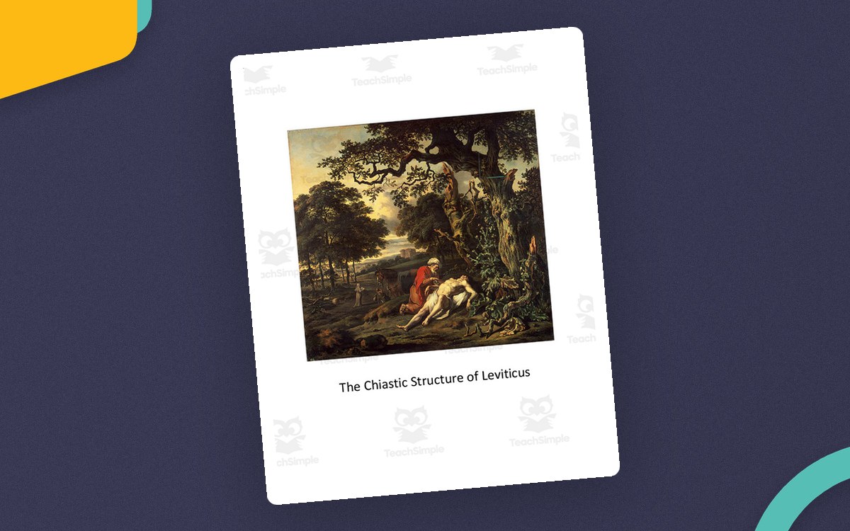 The Chiastic Structure of Leviticus title page with a centered classical painting and a plain white background.