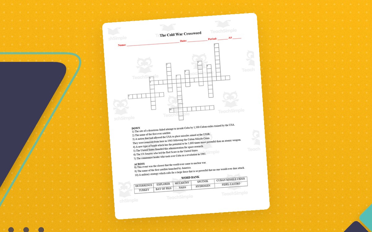 The Cold War Crossword Puzzle – History Activity preview