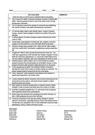 The Cold War Terms Worksheet – cover
