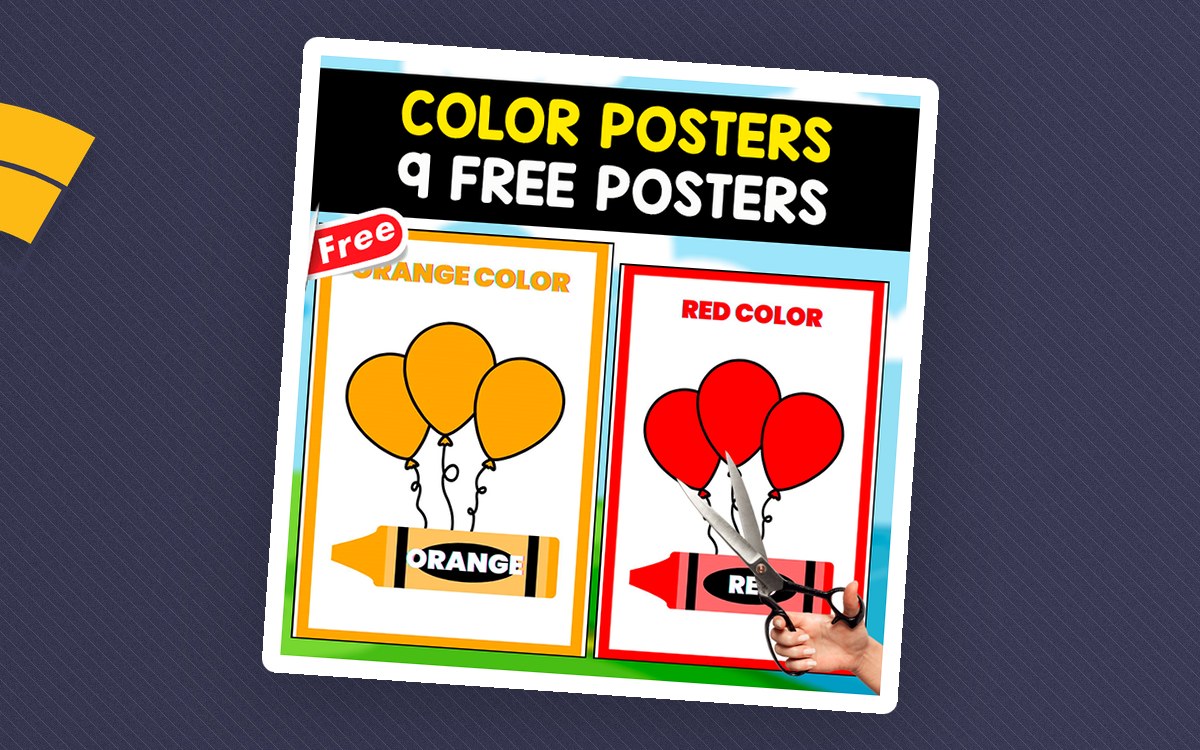 THE COLORS POSTERS | 9 FREE POSTERS preview: 9 color for classroom reference visual