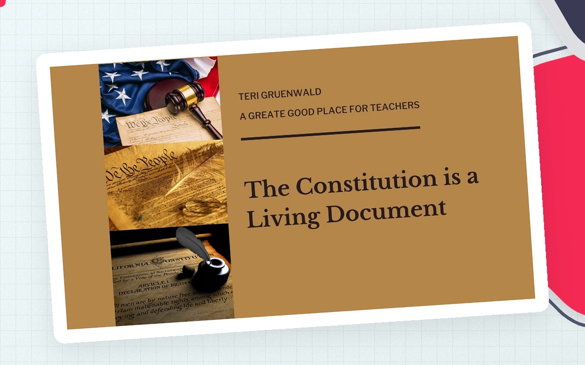 The Constitution is a Living Document preview: Lesson plan and teacher directions