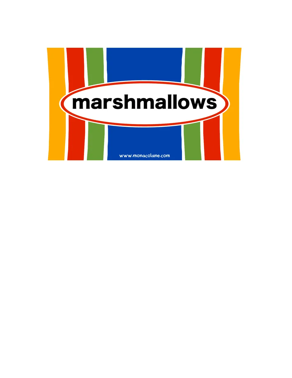Marshmallows label for the kit's bag of cotton balls used in estimation, counting, and number comparison.