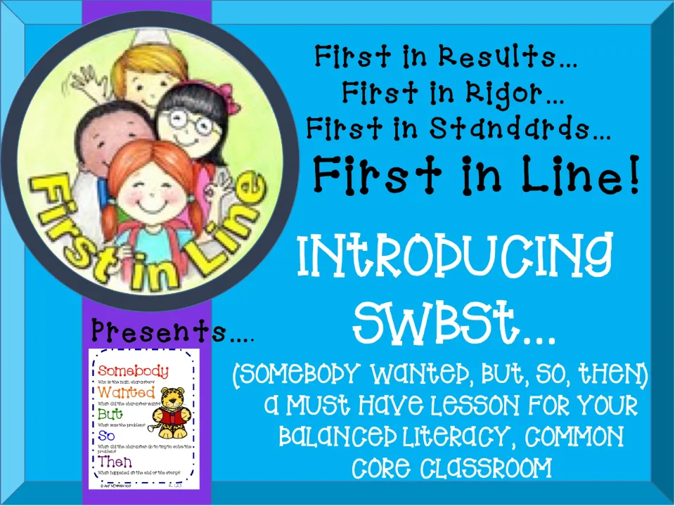 Cover introducing SWBST: Somebody, Wanted, But, So, Then for a lesson on summarizing stories in reading