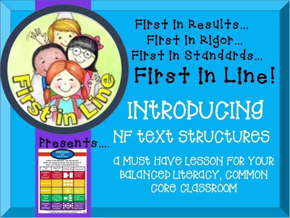 Lesson cover introducing nonfiction text structures for a balanced literacy, Common Core classroom