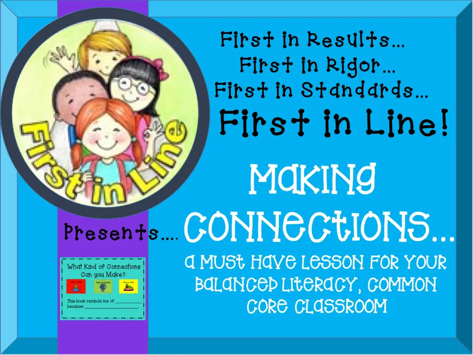 Reading lesson cover introducing Making Connections for a balanced literacy, Common Core classroom