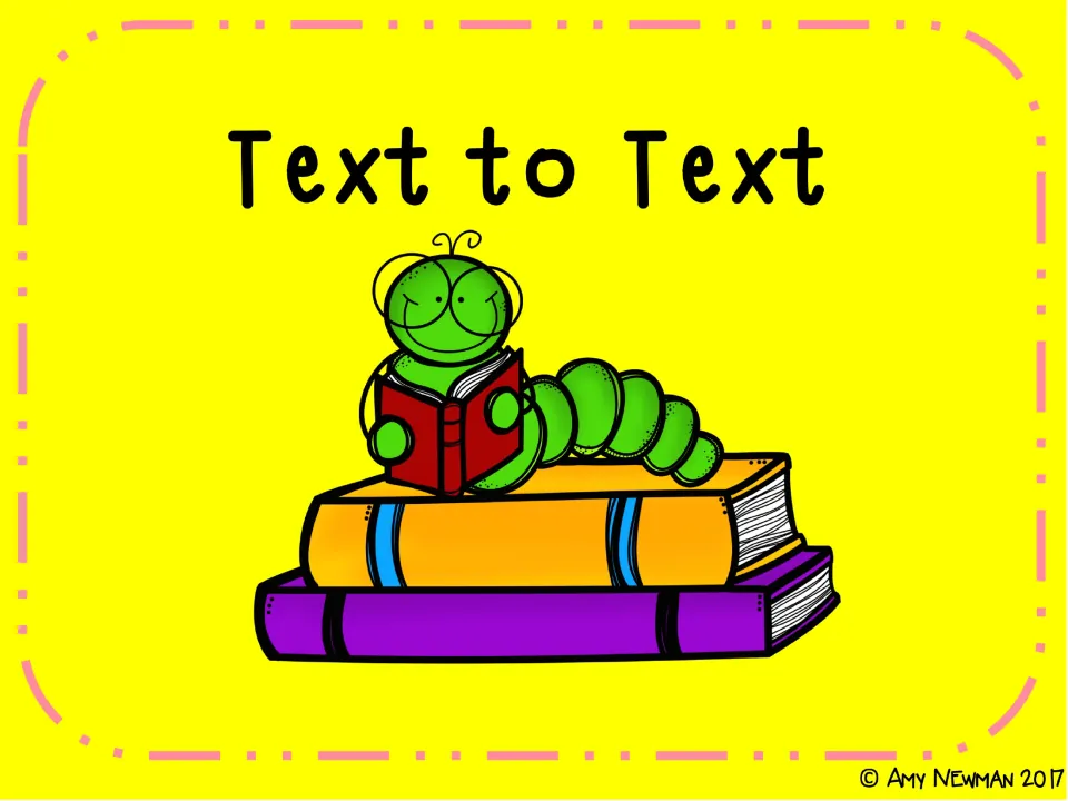 Text to Text introduction slide names the second connection type in the reading comprehension lesson