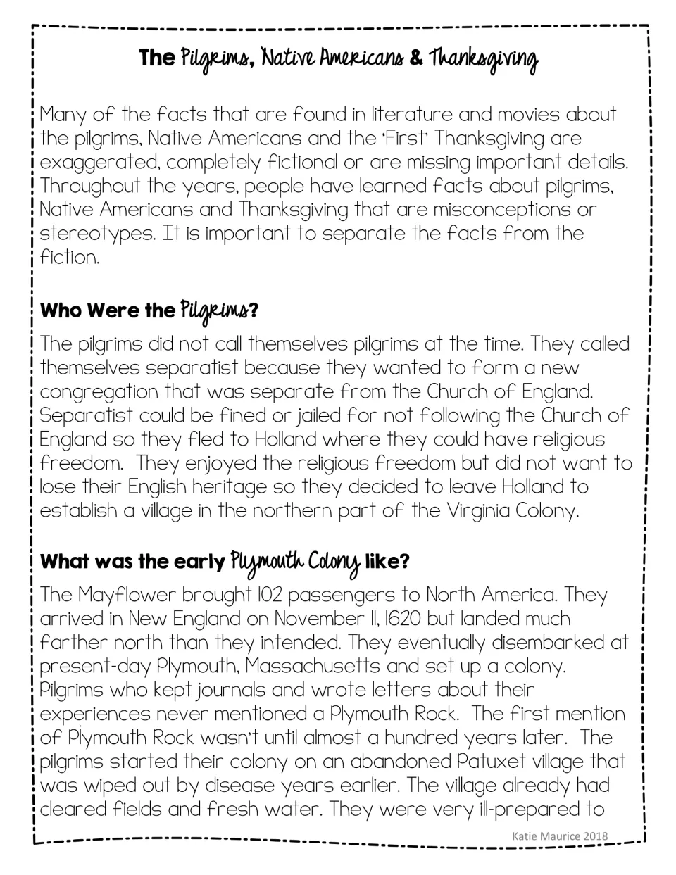 Reading on separatists fleeing to Holland, the Mayflower's 1620 arrival and the Plymouth Rock myth at Plymouth Colony