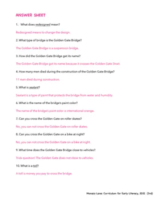 The Golden Gate Bridge Comprehension Worksheet – sample page 2