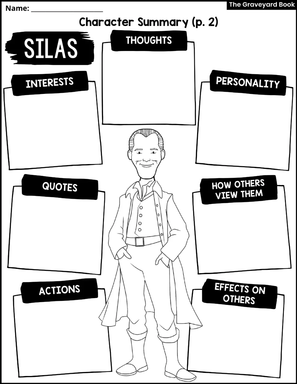 Silas character summary part 2: students record his thoughts, quotes, actions and how others view him