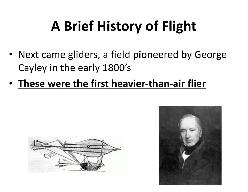 George Cayley's gliders of the early 1800s: notes on the first heavier-than-air fliers, with a glider sketch and portrait
