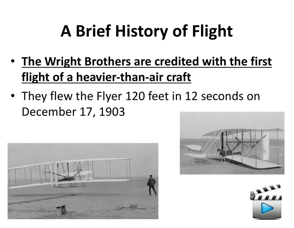 Wright Brothers' Flyer: notes on the first heavier-than-air flight, 120 feet in 12 seconds on December 17, 1903