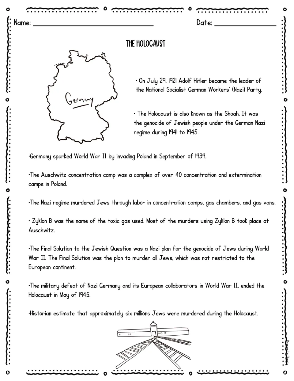 Holocaust reading: facts on Hitler's rise, the invasion of Poland, Auschwitz, Zyklon B and the Final Solution