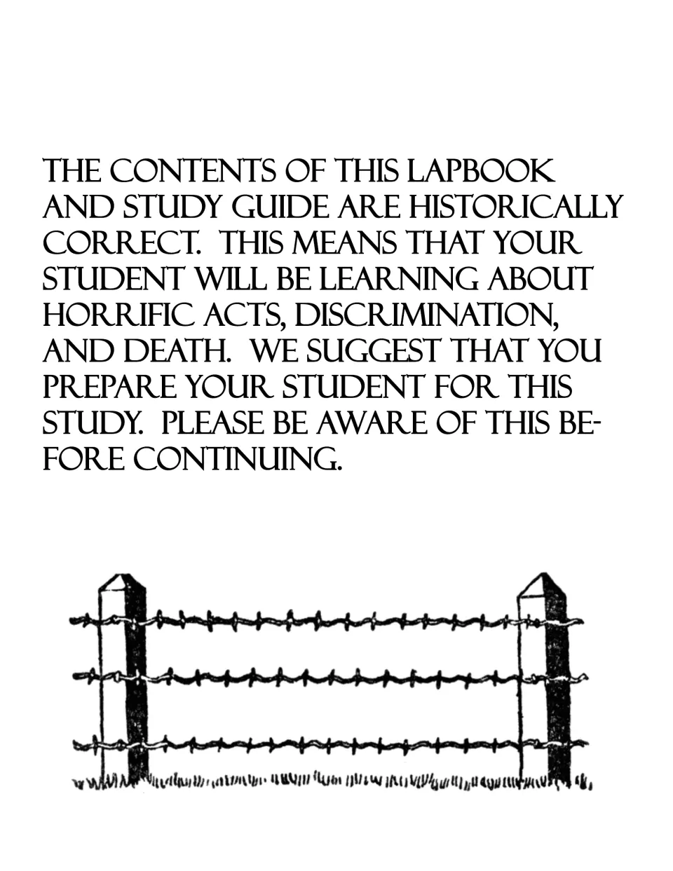 Content warning for parents: the lapbook and study guide cover horrific acts, discrimination and death; prepare students