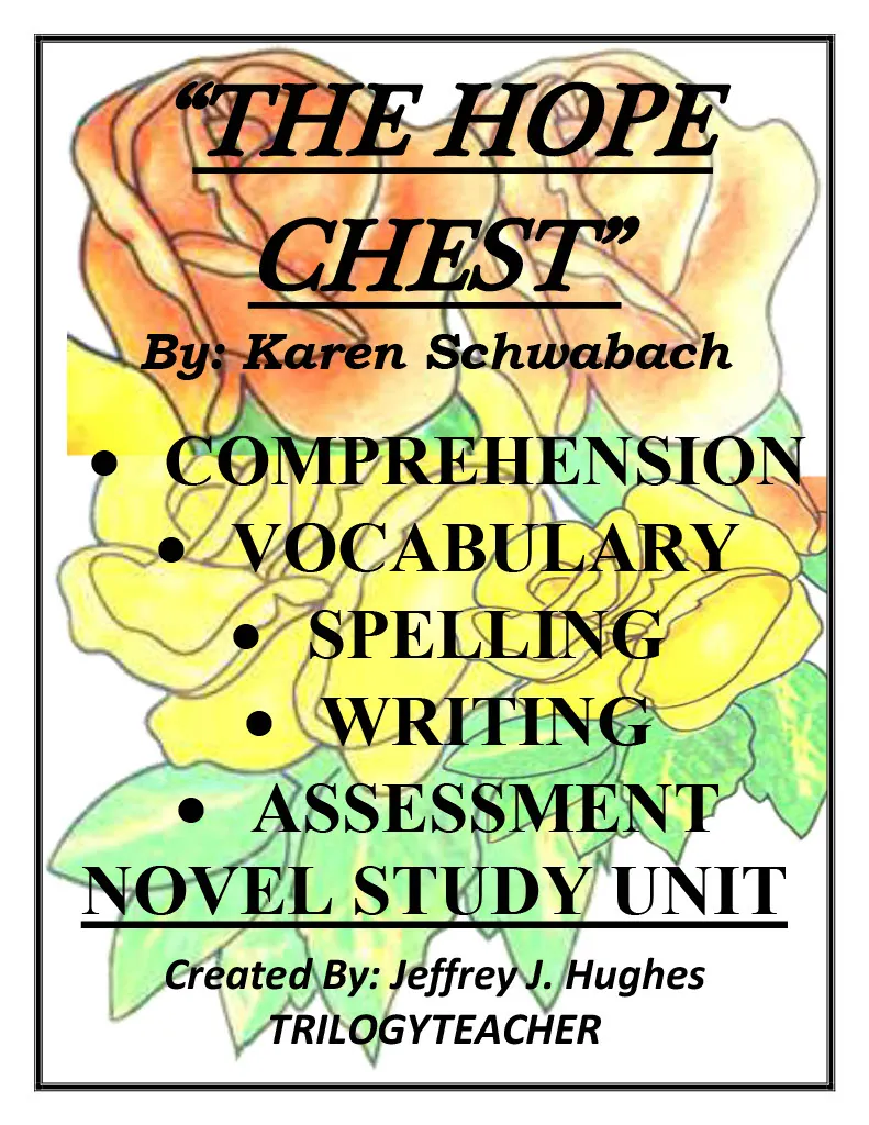 "The Hope Chest" Novel Study Unit – cover