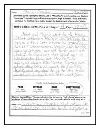 "The Hope Chest" Novel Study Unit – sample page 4