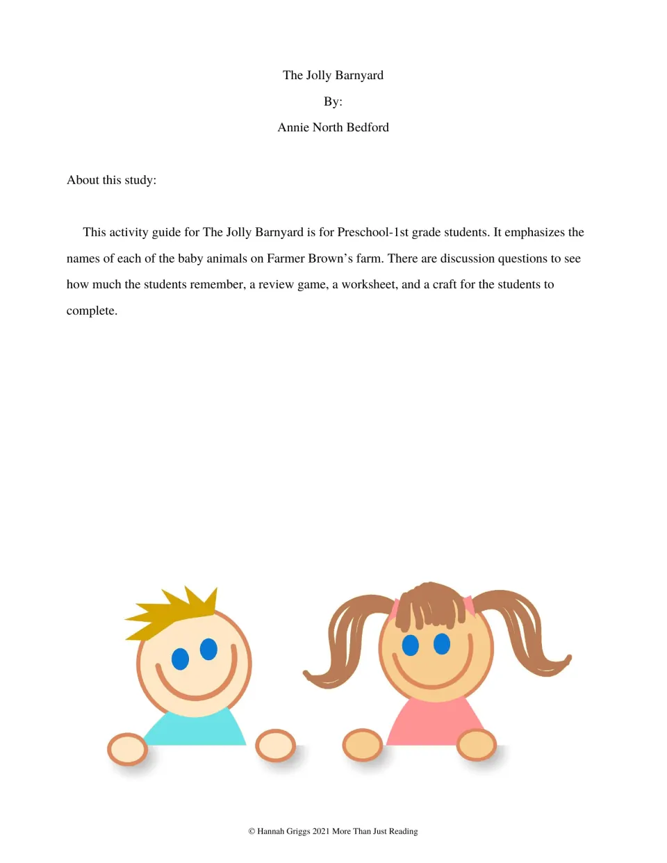 About this study: guide to the story by Annie North Bedford, with discussion questions, a review game, worksheet and craft