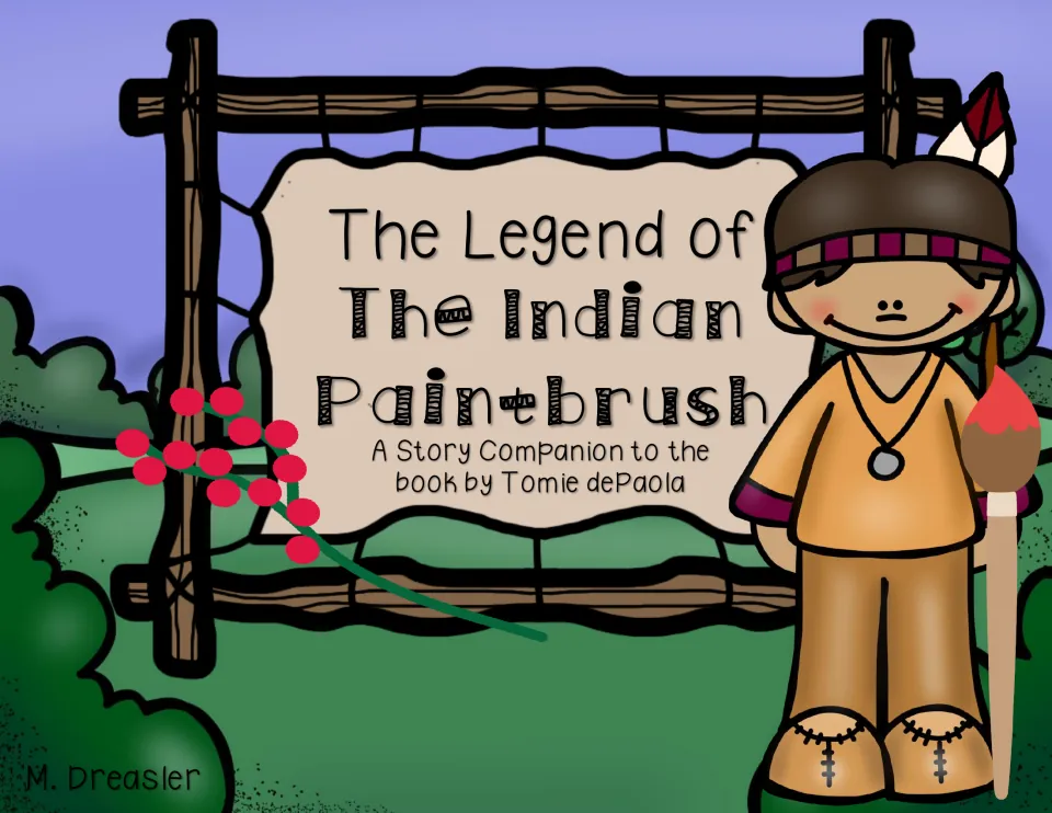 The Legend of the Indian Paintbrush cover identifies the packet as a story companion to Tomie dePaola's book.