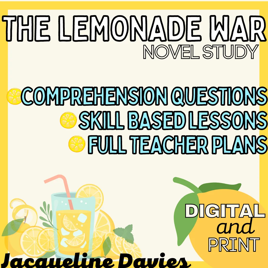 The Lemonade War Novel Study & Comprehension Activities – cover