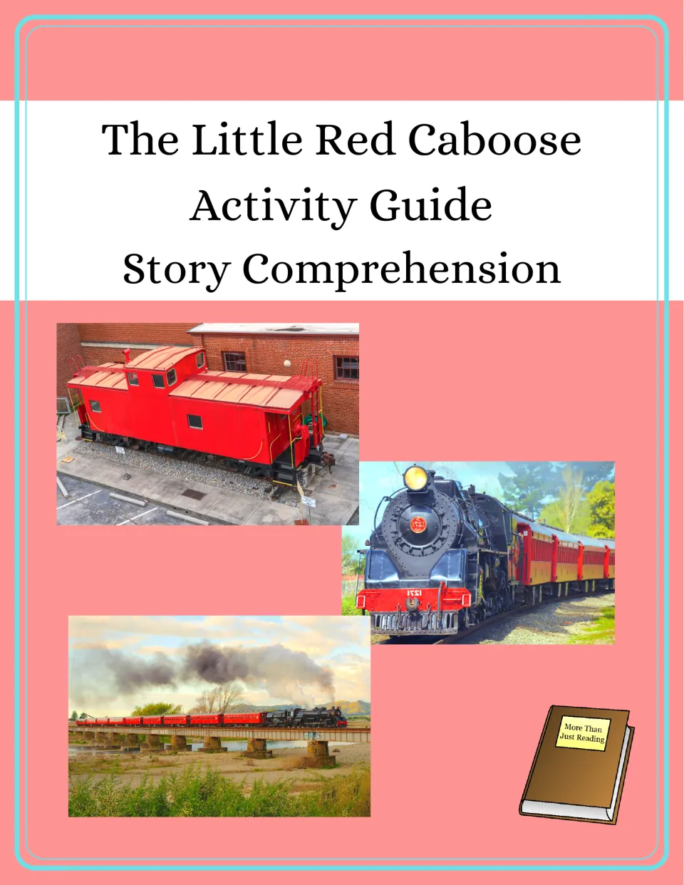 Cover of The Little Red Caboose Activity Guide: Story Comprehension, featuring caboose and train photos