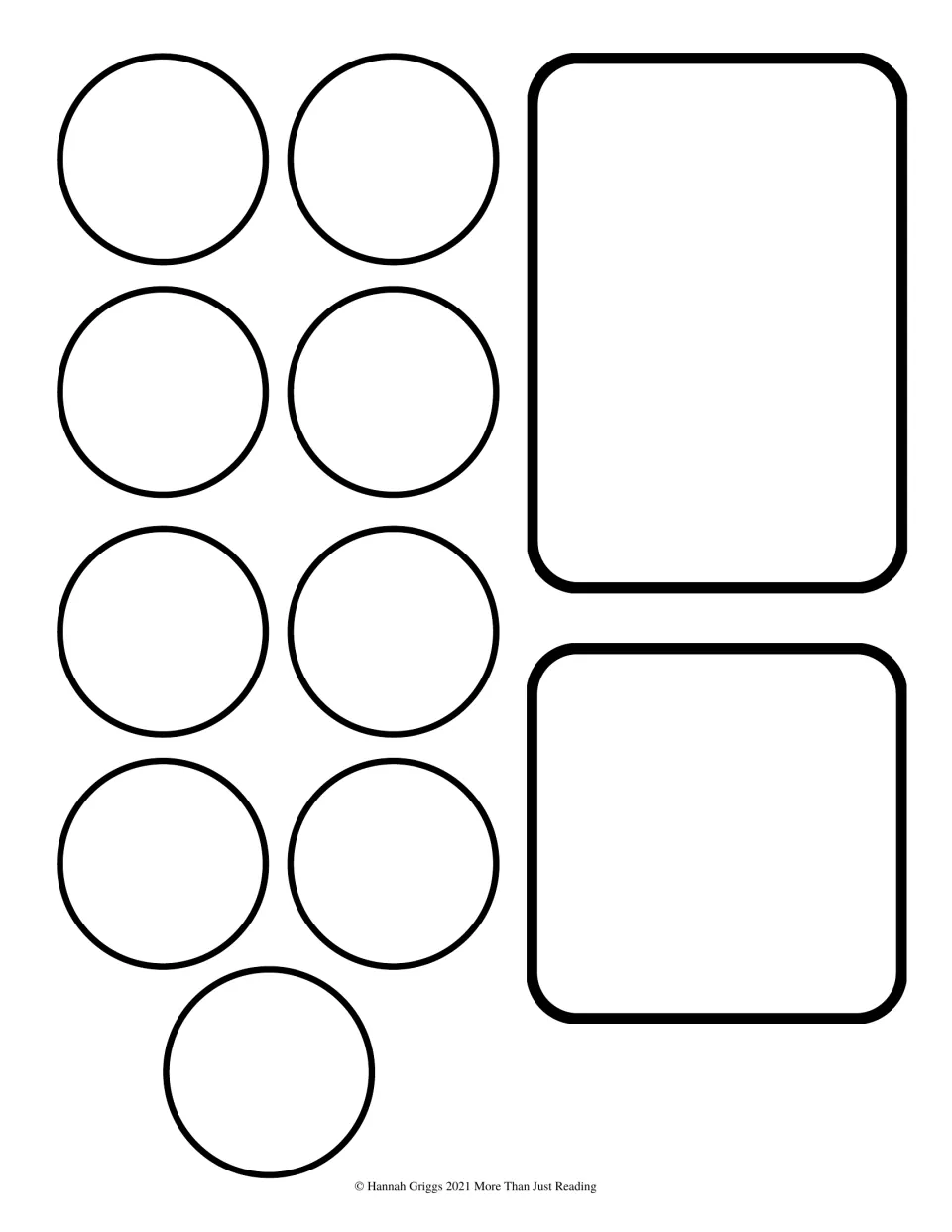 Second train craft cut-out sheet provides nine circles and two rounded rectangles for assembling train cars