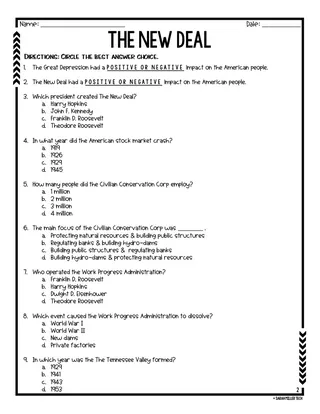 The New Deal – Reading Packet for 5th Grade – sample page 2