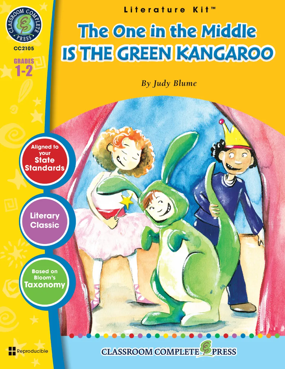 Literature kit cover for The One in the Middle Is the Green Kangaroo by Judy Blume, for grades 1–2